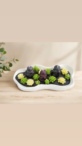 Set 3 Velas Budas Zen Decoración