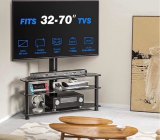 Soporte TV cristal negro