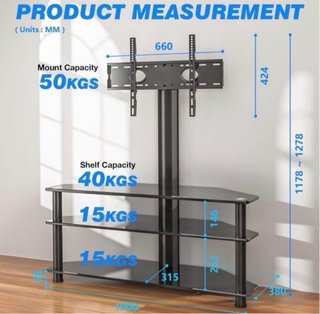 Soporte TV cristal negro