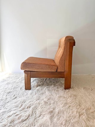 BUTACA DE MADERA GUILLEUMAS, AÑOS 70.
