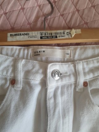 Vaqueros anchos blancos niña 140 cm