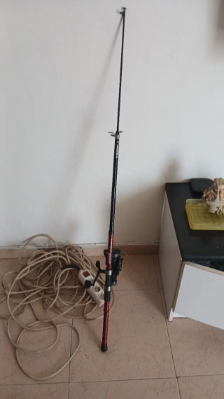 Caña de pescar con carrete