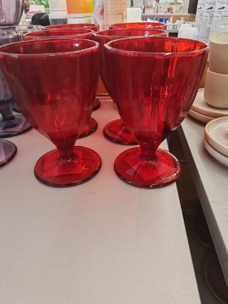 Calici Rossi Rose e Tulipani - Set 6 Pezzi