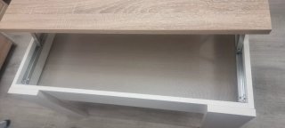 Mesa elevable madera y blanca