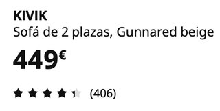 Sofá 2 Plazas IKEA KIVIK Beige