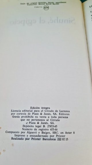 Libro de ocasión Sinuhé El Egipcio