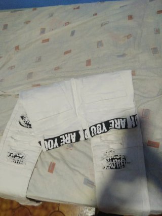 Pantalón vaquero blanco Ripped Talla S