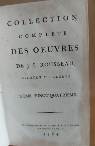 J.J. Rousseau Collection complète des œuvres 1784
