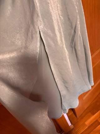 Vestido satinado verde claro Springfield