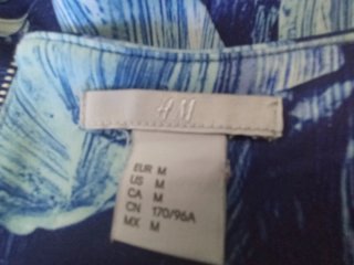 Top H&M Peplum Azul Talla M