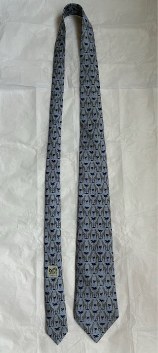 Corbata Hermes Paris Jirafas Azul