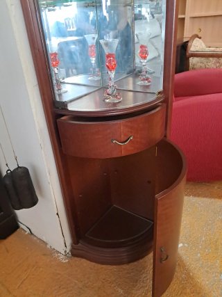 Vitrina Rinconera Madera y Cristal
