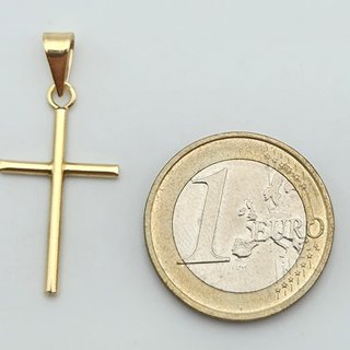 Colgante de Oro 18K, Cruz Tubular, 1,63gr, 3cm
