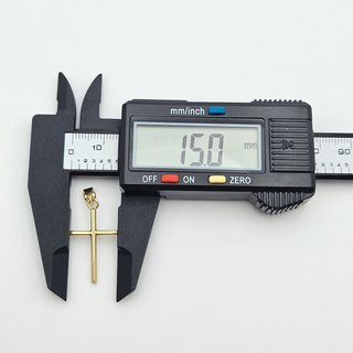 Colgante de Oro 18K, Cruz Tubular, 1,63gr, 3cm