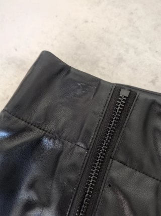 Falda DKNY Piel Negra Nueva