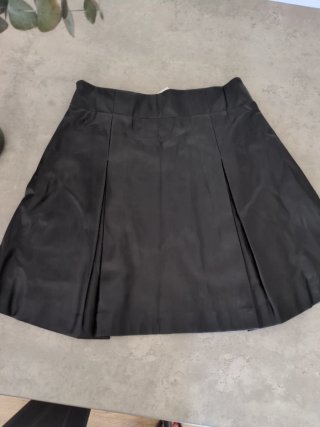 Falda DKNY Piel Negra Nueva