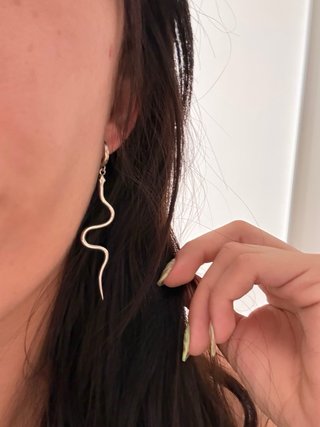 Conjunto Pendientes y anillo serpiente plata