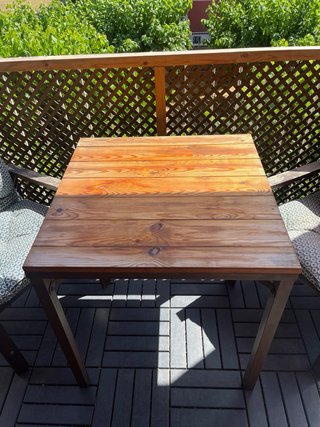 Mesa y 2 Sillas Terraza Madera