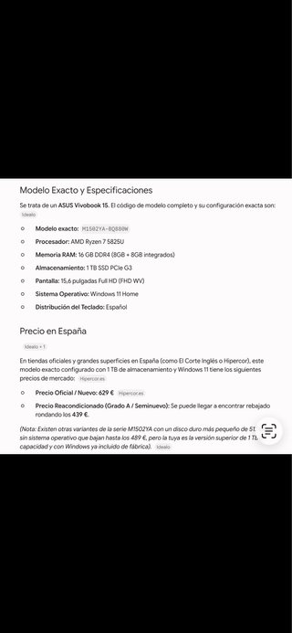 Portátil ASUS VivoBook 15 M1502NAQ