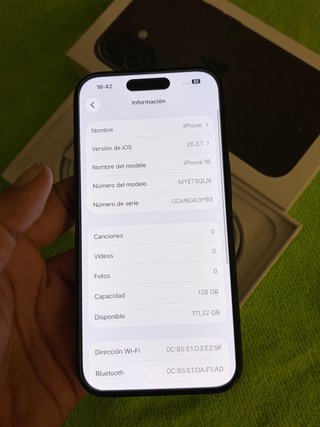 iPhone 16 Salud 91% Batería