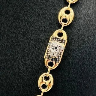Cadena Calabrote Medusa Bicolor 18K