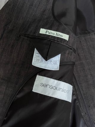 Completo Senzounico lino uomo marrone
