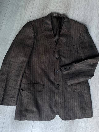 Completo Senzounico lino uomo marrone