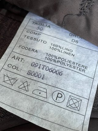 Completo Senzounico lino uomo marrone