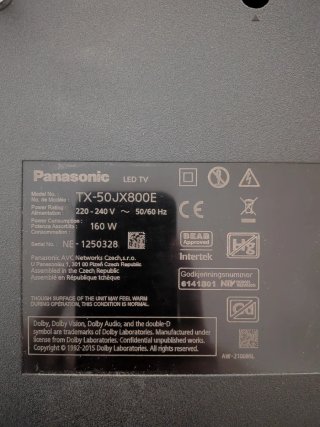 Televisión Panasonic TX-50JX800E Negra