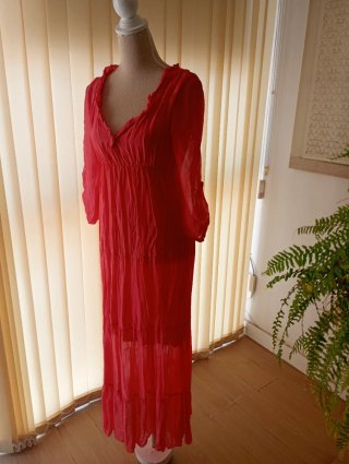 Vestido largo talla S-M en fucsia