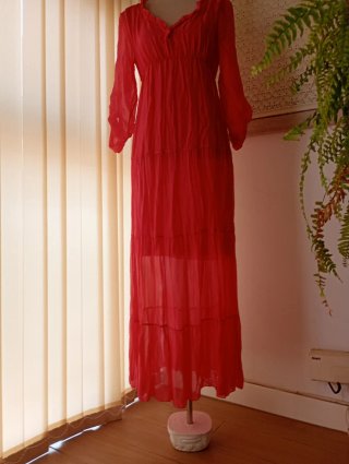 Vestido largo talla S-M en fucsia