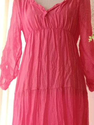 Vestido largo talla S-M en fucsia