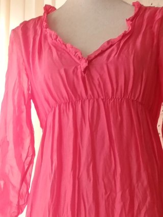 Vestido largo talla S-M en fucsia