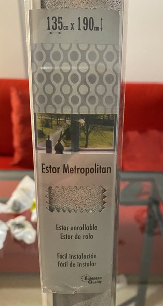 Estor enrollable nuevo, 100% poliéster