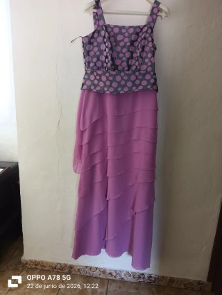 Vestido de fiesta/noche rosa y otro azul noche