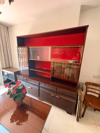 Mueble Salón Vitrina Madera Oscura