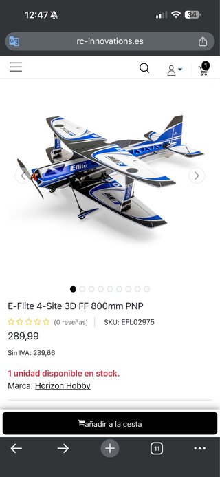 E-Flite 4-SITE 3D FF 800mm Avión RC (PNP)