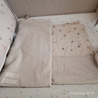 Funda nórdica y chichonera cuna más juego de saban