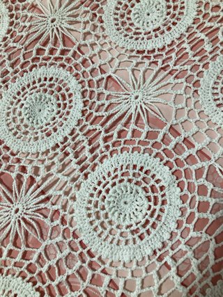 Colcha crochet vintage algodón blanco