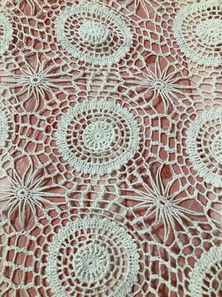 Colcha crochet vintage algodón blanco