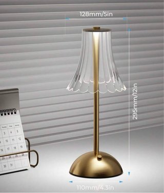 Lámpara LED Cristal Dorada Vintage