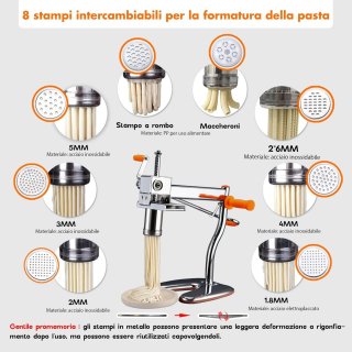 Macchina Pasta 8 Stampi | Maccheroni