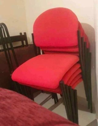 6 Sillas Rojas Apilables