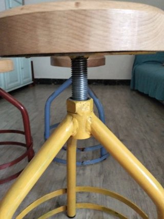 Juego de 3 taburetes madera y metal