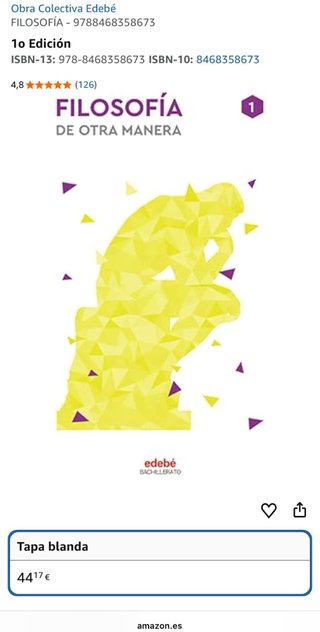 LIBRO FILOSOFÍA 1° BACHILLER DE OTRA MANERA EDEBÉ