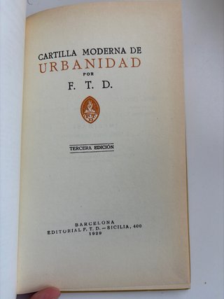 Libro cartilla moderna de urbanidad (niños)