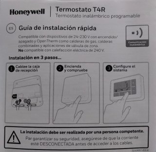 Termostato Honeywell T4R Inalámbrico Programable