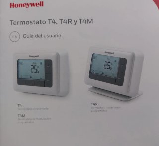 Termostato Honeywell T4R Inalámbrico Programable