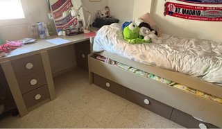 Cama nido con escritorio y cajones