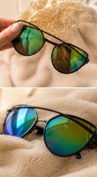 Gafas de sol negras y verdes